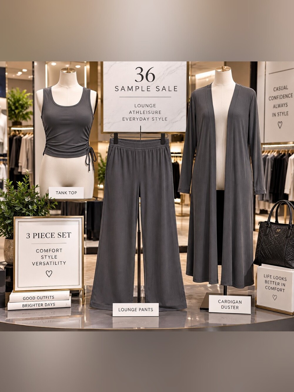 36 Sample Sale 3-Piece Ribbed Lounge Athleisure Set – XXL
New in Bag